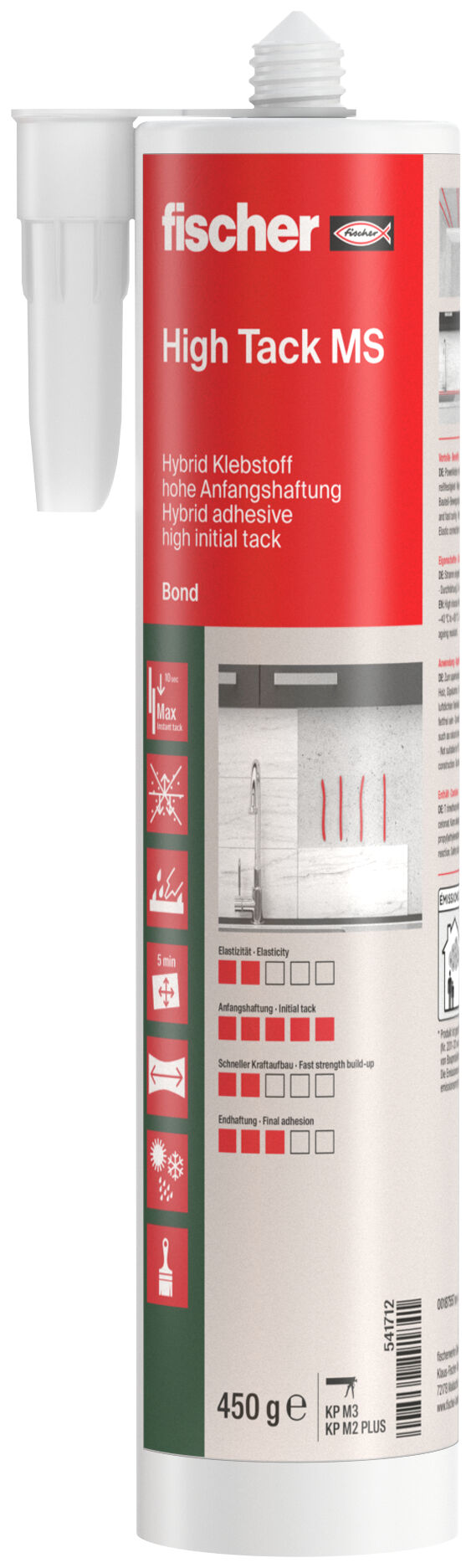 fischer adhesive High Tack MS white 290 ml (DE/EN)